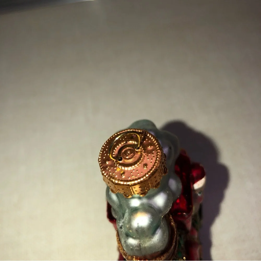 Vintage‎ Glass Santa Engine Train Christmas Ornament